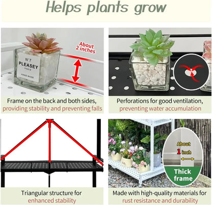 NEW Foldable 4-Tier Plant Stand Indoor Outdoor