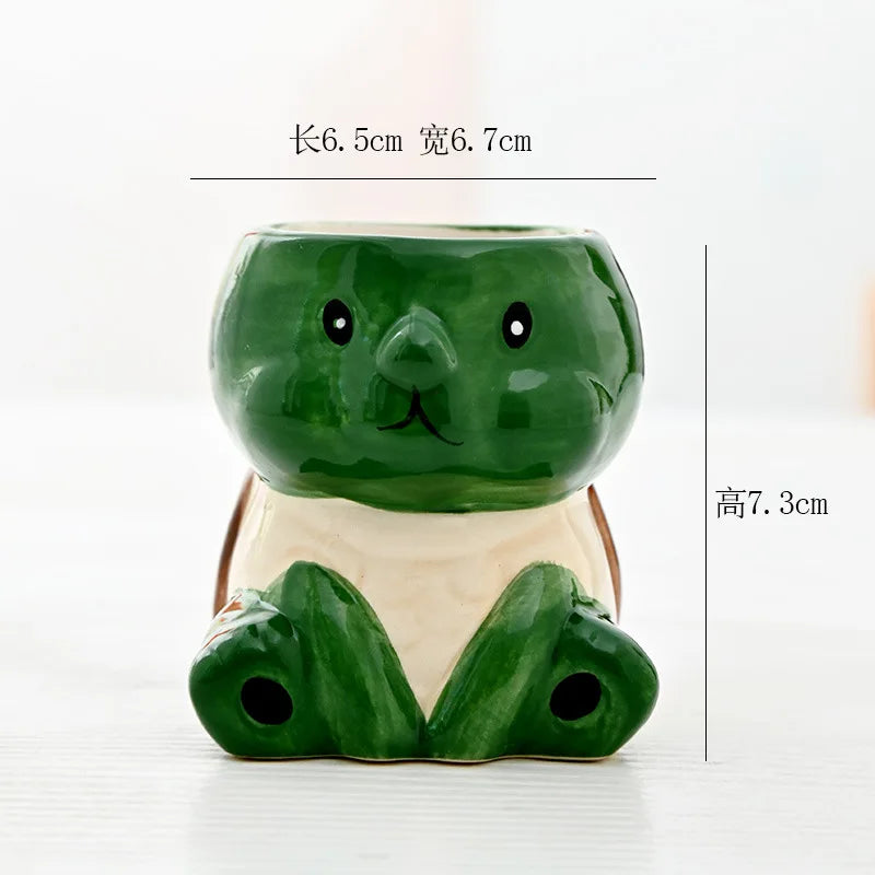Cartoon Animal Ceramic Flower Pot Table Display