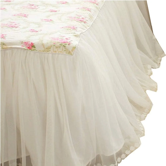 Soft Beautiful Lace Ruffle Bed Skirt Twin