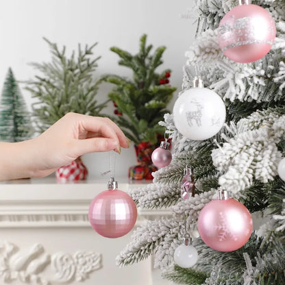 44Pcs Shatterproof Plastic Christmas Balls Ornaments Set