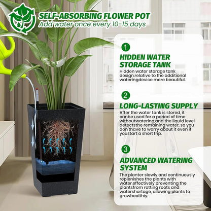 Planters with Drainage Holes ＆ Monitor Water Level