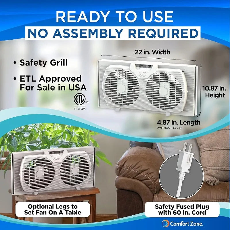 Twin Portable Air Cooler With Reversible Airflow Control