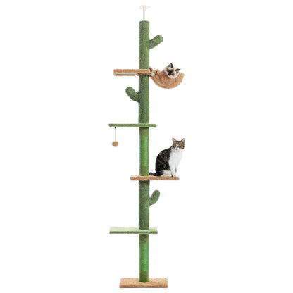 Cat Tree 5-Tier Floor to Ceiling Cat Tower Cactus