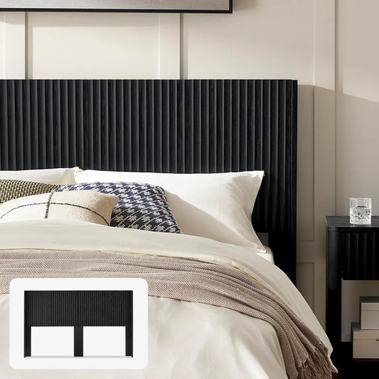 Modern Farmhouse Wall-Mounted Fluted Wood Headboard