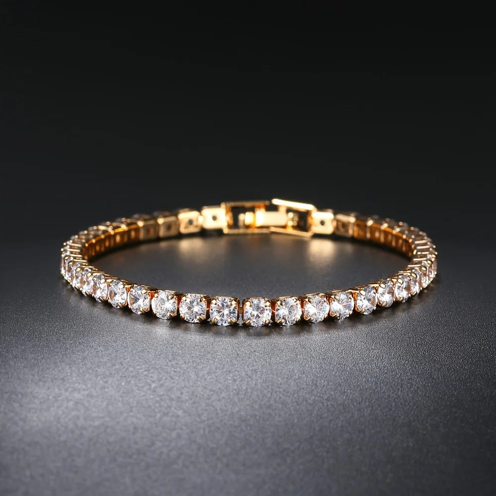 New Pure Copper Zirconia Tennis Chain Bracelet