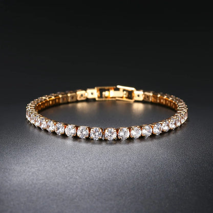 New Pure Copper Zirconia Tennis Chain Bracelet