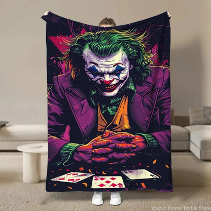 Warm Soft Clown Joker Flannel Throw Blanket