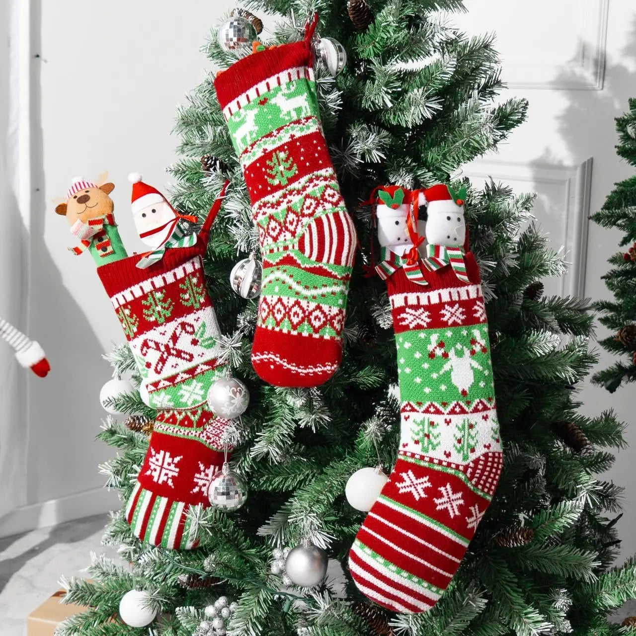 18” Christmas Stockings Large Size Rustic Cable