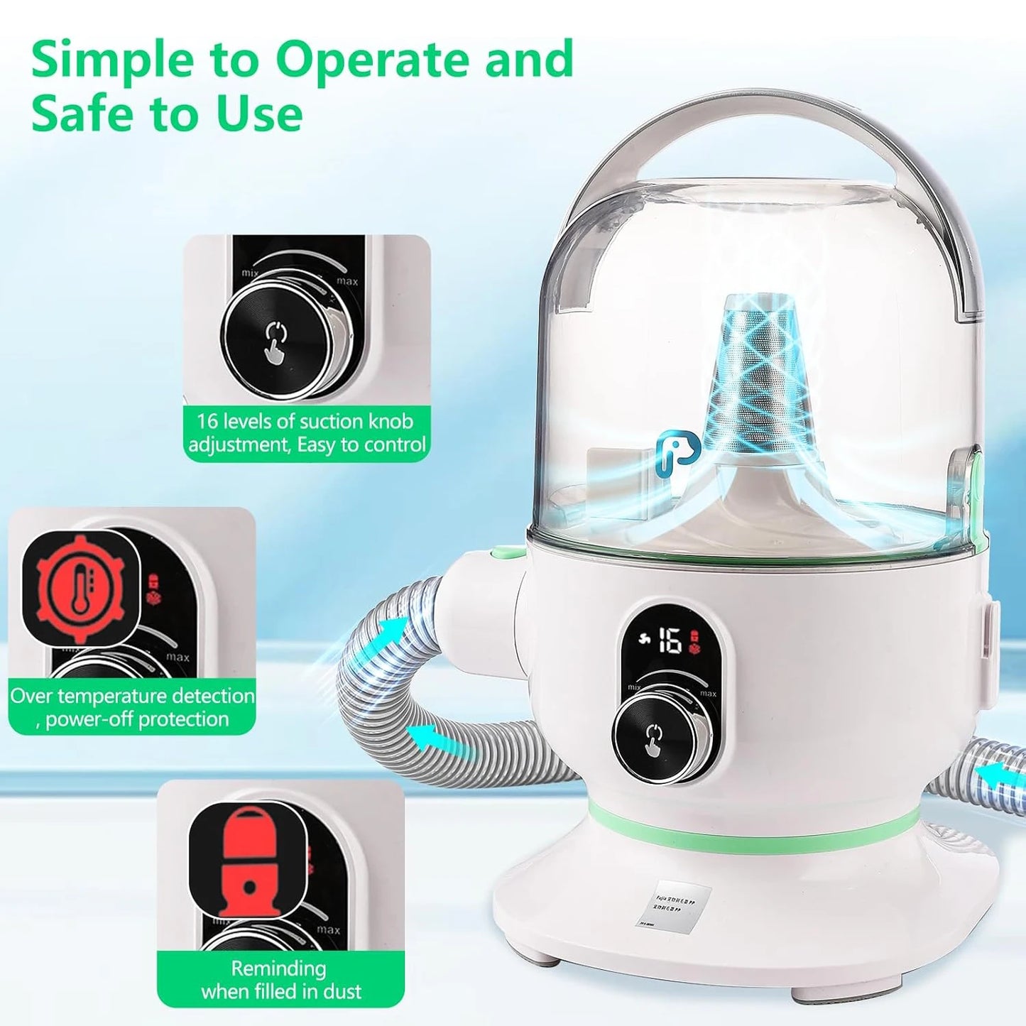 Professional Pet Grooming Kit with Vacuum Suction