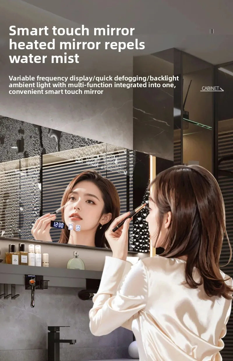 Bathroom Cabinet with Rock Plate Integrated Basin