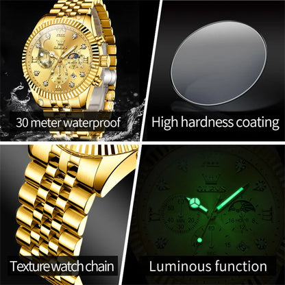 Men's Classic Lunar Phase Waterproof Watch