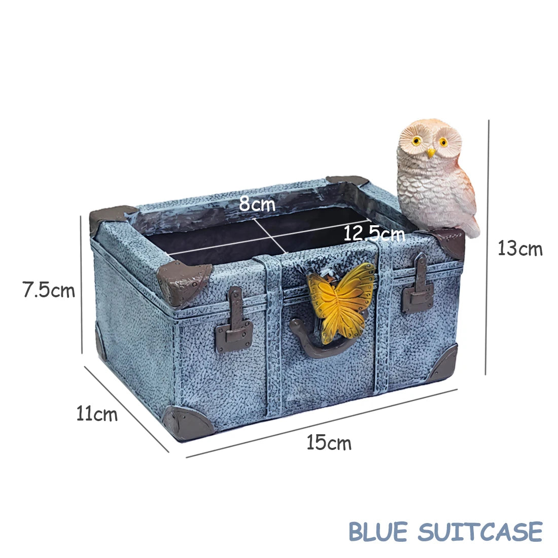 Vintage Luggage Resin Succulent Planter Retro Style