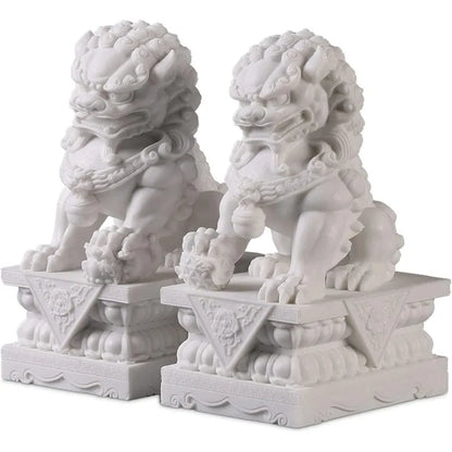 Marble Pair of Guardian Statues Home Outdoor