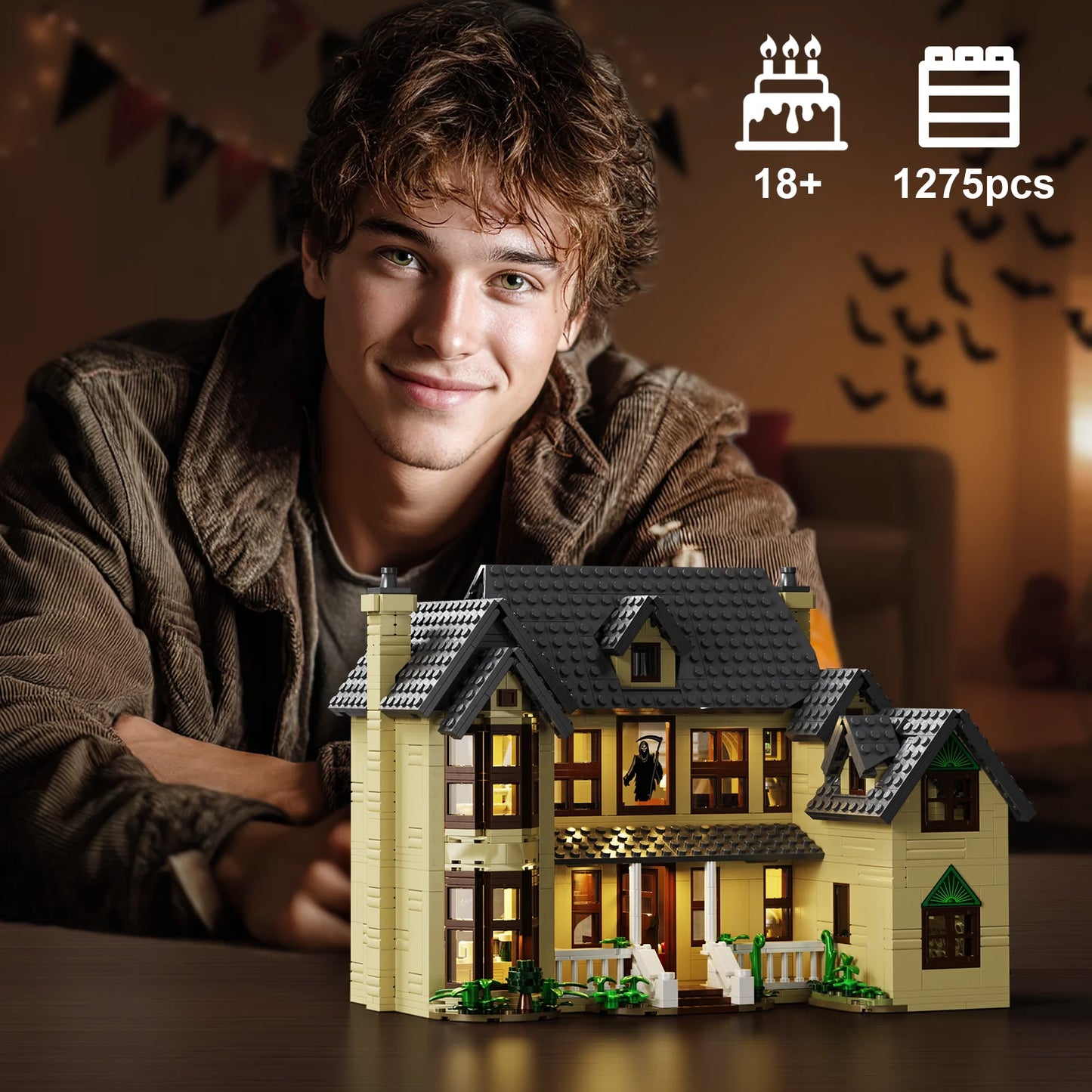 Scary Horror House Building Block Set, 1275 Pcs