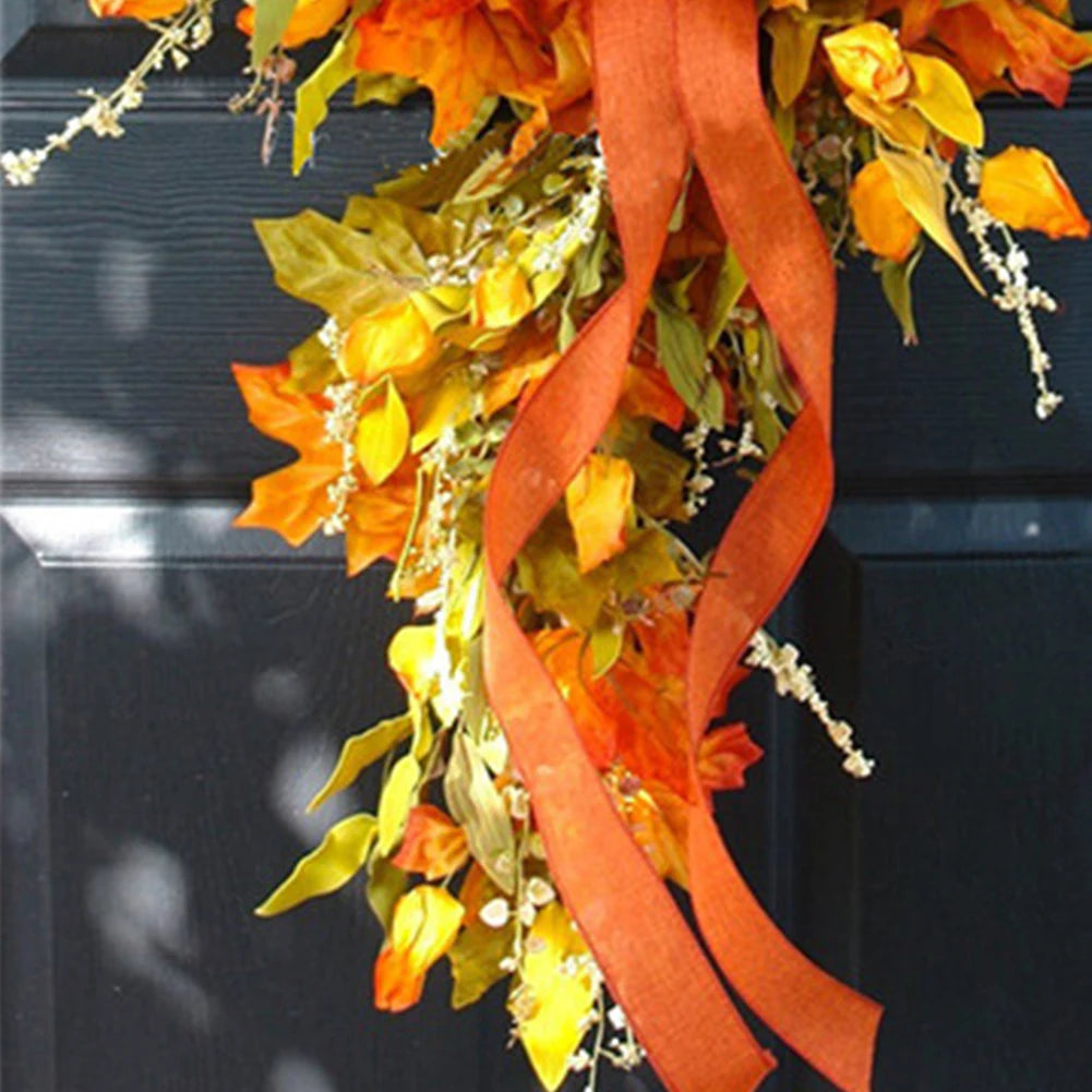 Thanksgiving Farmhouse Autumn Wreath Decor Maple Leaf