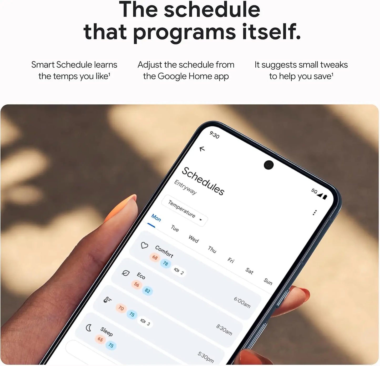 Learning Thermostat with Temperature Sensor Energy Saving