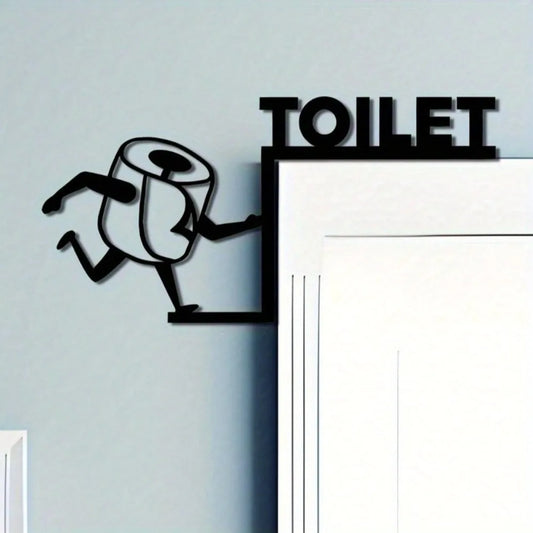 Humorous Toilet Paper Roll Metal Wall Art