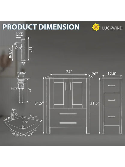 Bathroom Vanity with Sink Combo & Main Cabinet