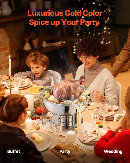 4 Pack Round Chafing Dish Buffet Set