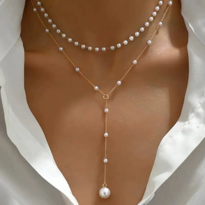 2025 New Imitation Pearl Double Layered Choker