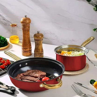 12-Pc Nonstick Fry Pan Set, Stainless Steel