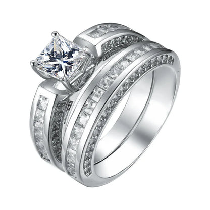 2pcs/set Engagement Wedding Rings For Women