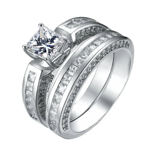 2pcs/set Engagement Wedding Rings For Women