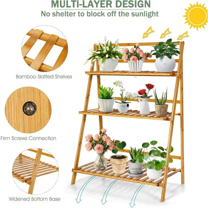 Plant Stand Foldable Multifunctional Flower Display Rack