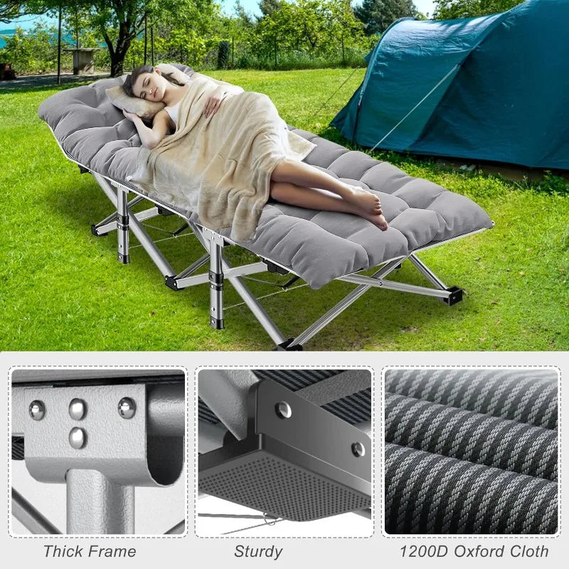 Folding Camping Cot for Adults, Double Layer