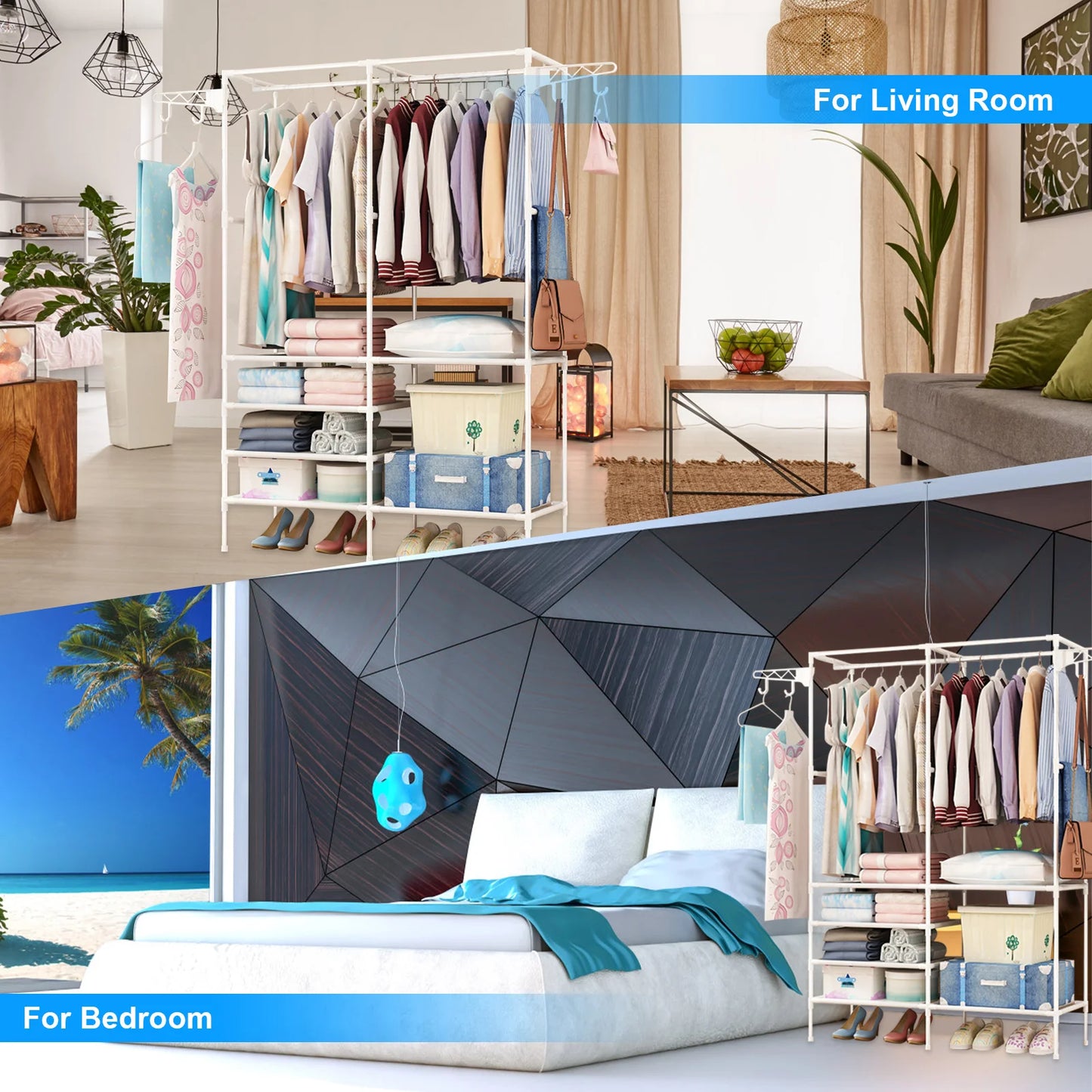 Metal Garment Clothing Rack Shoe Clothing Organizer