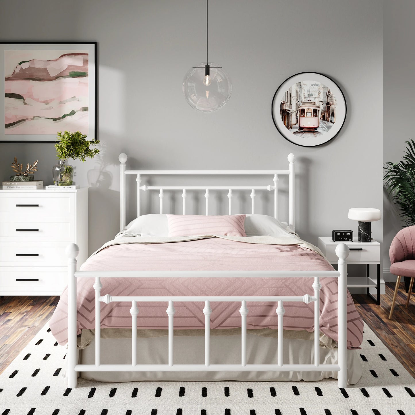Iron-Art Victorian Style Metal Platform Bed Frame